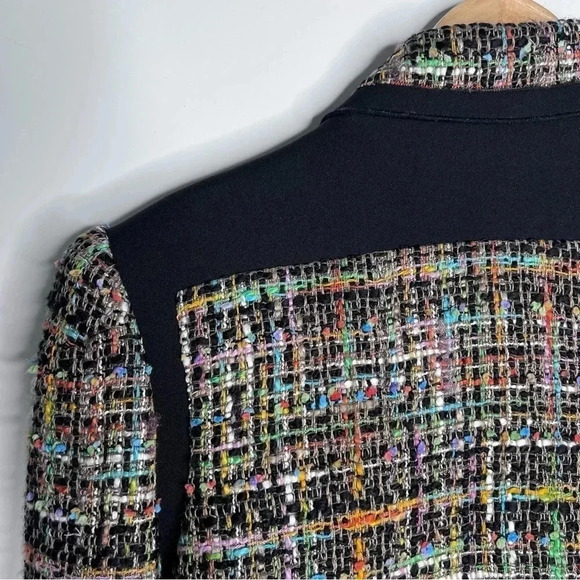 Pink Tartan Black and Multicolor Tweed Blazer - Picture 7 of 16